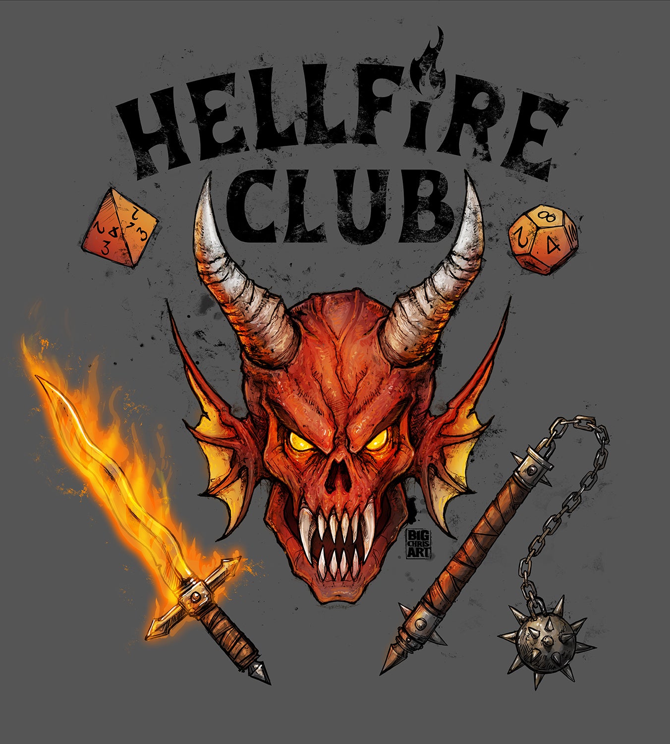 Fandom | Stranger Things - Hellfire Club - Grey | 8x10 Prints
