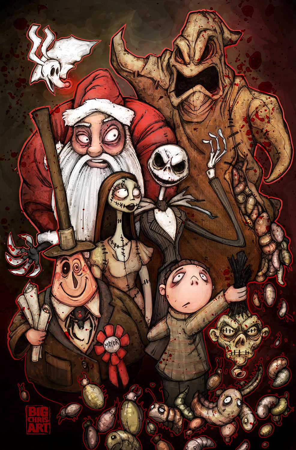 fandom | nightmare before christmas cast | 11x17 print – big chris art