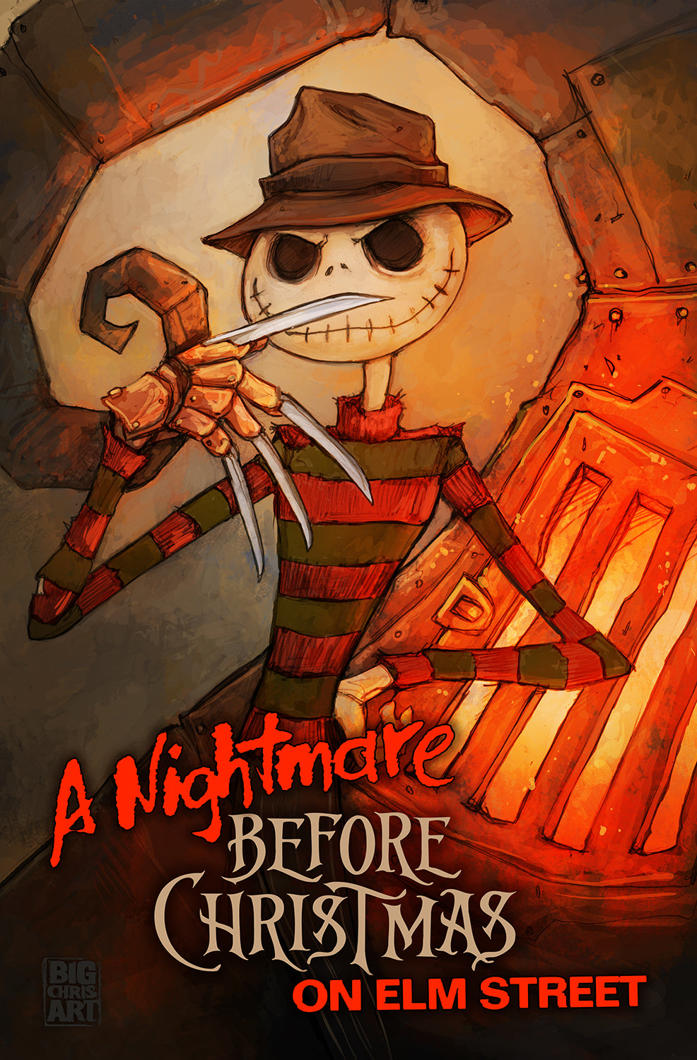 Fandom | Nightmare Before Christmas on Elm Street | 11x17 Print – Big Chris Art fandom-nightmare-before-christmas-on-elm-street-11x17-print-big-chris-art