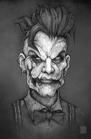 Horror | Nicole Chilelli - Hipster Joker - Black and White | 11x17 Print
