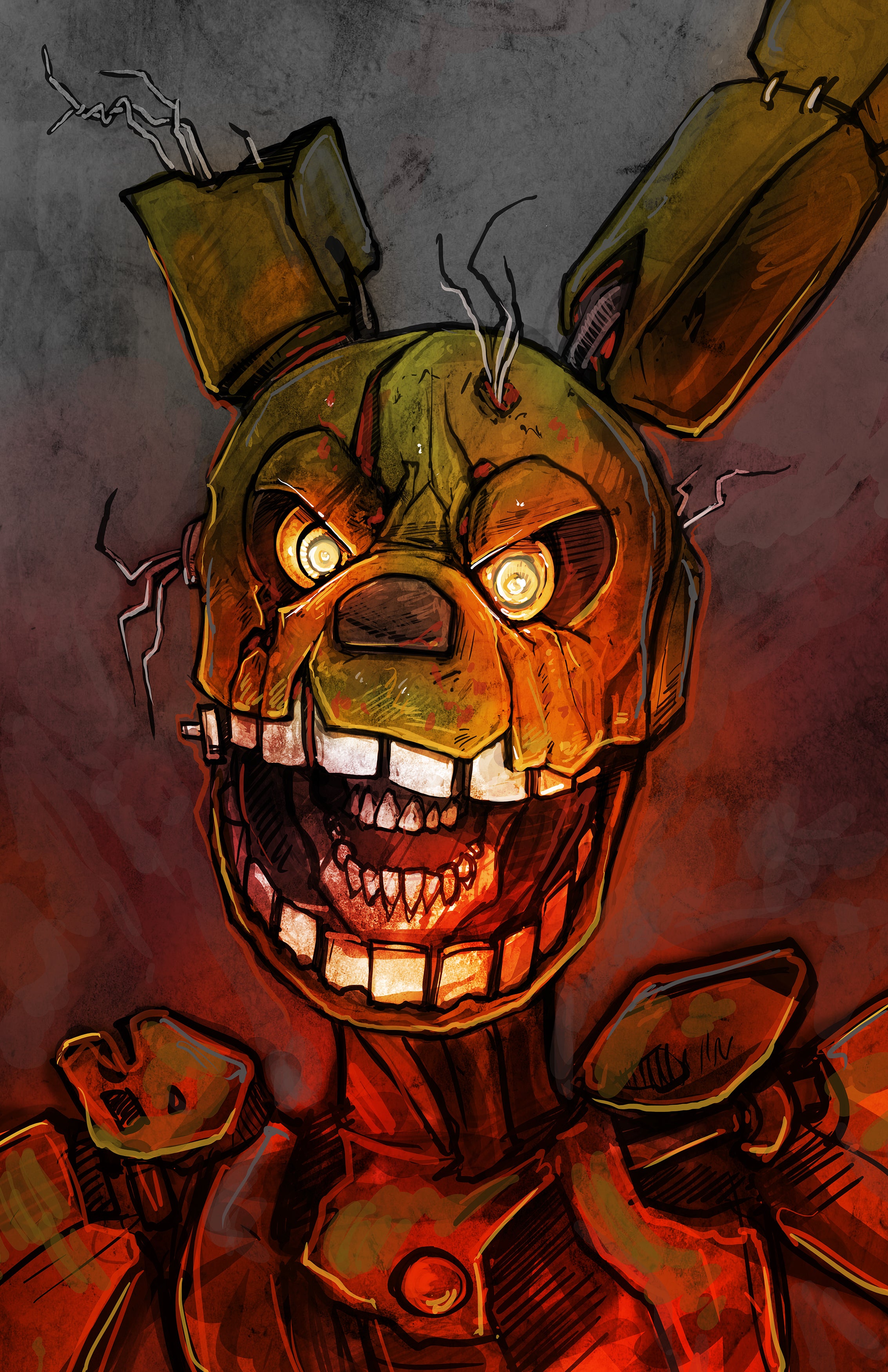 Springtrap Cool Video Games |SpringTrap - Five Nights At Freddy's | Print – Big Chris Art