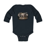 Cuddly Killers | Bulldogs Playing Poker | Infant Long Sleeve Bodysuit