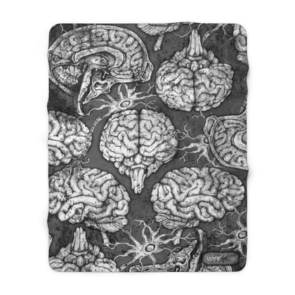 Apothic Ink | Anatomical Brain Pattern | Sherpa Fleece Blanket
