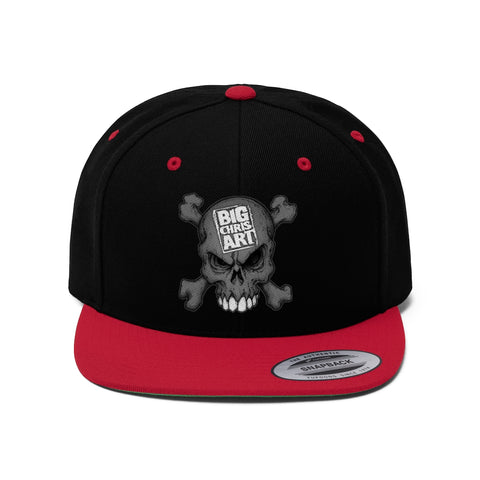 Big Chris Art | Skull Logo | Unisex Flat Bill Hat