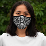Apothic Ink | Skull Pattern - Light Grey | Fitted Polyester Face Mask