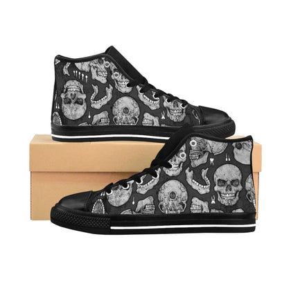 Apothic Ink | Skull's - Light Grey | Men's High-top Sneakers