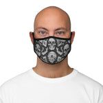 Apothic Ink | Skull Pattern - Light Grey | Fitted Polyester Face Mask