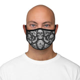 Apothic Ink | Skull Pattern - Light Grey | Fitted Polyester Face Mask
