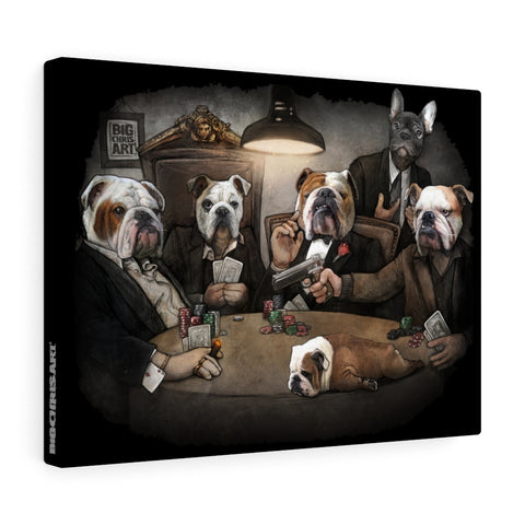 Cuddly Killers | Bulldog's Playing Poker | Canvas Gallery Wraps