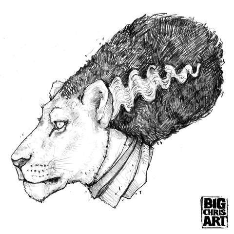 Original Art | Pride of Frankenstein | 6x8 Original Pencil Drawing