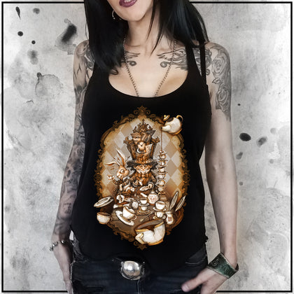 Sinister Fables | Alice - All Mad Here | Ladies Racerback Tank