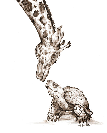 Animals | Giraffe and Turtle | 8x10 Print