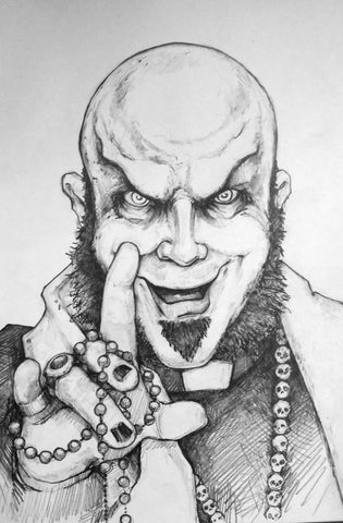 Art | Father Evil | 9x12 Original Pencil Drawing