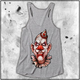 Ladies | Cult Of Fools- Creepy The Clown | Triblend Racerback Tank