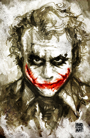 Comics | The Joker - Heath Ledger Joker Drawing | 11x17 Print
