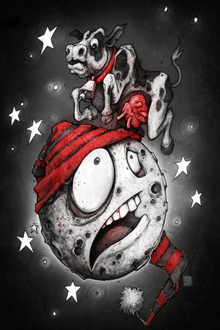 Cow jumping over the Moon - 11x17 Print