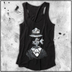 Ladies | Big Chris Art Markers- Fish for Brains | Triblend Racerback Tank