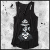 Ladies | Big Chris Art Markers- Fish for Brains | Triblend Racerback Tank