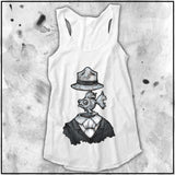 Ladies | Big Chris Art Markers- Fish for Brains | Triblend Racerback Tank