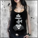 Ladies | Big Chris Art Markers- Fish for Brains | Triblend Racerback Tank