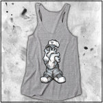 Ladies | Big Chris Art Markers- Heart Headed | Triblend Racerback Tank