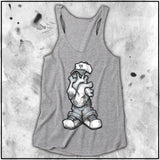 Ladies | Big Chris Art Markers- Heart Headed | Triblend Racerback Tank