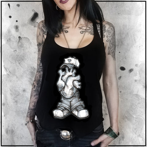 Big Chris Art | Heart Headed | Ladies Racerback Tank