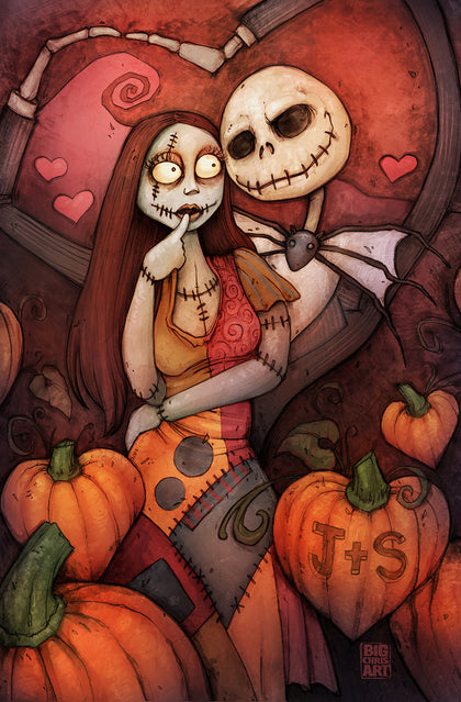 Nightmare Before Christmas Jack and Sally - 11x17 Print