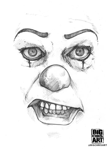 Original Art | Pennywise (Old) | Original Pencil Drawing