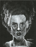 Original Art | Bride of Frankenstein | 6x8 Original Pencil Drawing