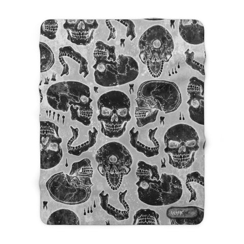 Apothic Ink | Skull X-Ray Pattern | Sherpa Fleece Blanket