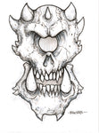 Original Art | Cyclops Skull | 6x8 Original Marker Sketch