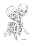 Big Christober | Two Head's Are Better Than One | 6x8 Original Pencil Sketch