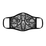 Apothic Ink | Skull Pattern - Light Grey | Fitted Polyester Face Mask