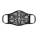 Apothic Ink | Skull Pattern - Light Grey | Fitted Polyester Face Mask