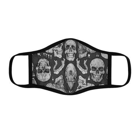 Apothic Ink | Skull Pattern - Light Grey | Fitted Polyester Face Mask