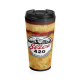Slice 420 Pizza | Cheese & Logo | Stainless Steel Travel Mug
